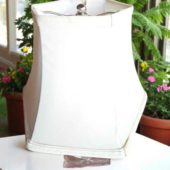 MId-Century Solid Crystal 21" Table Lamp with Shade - Picture 5 of 10